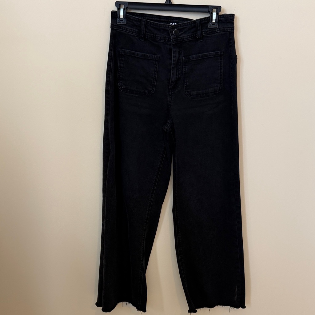 Oat New York Black Wide Leg High Rise Jeans 6/28